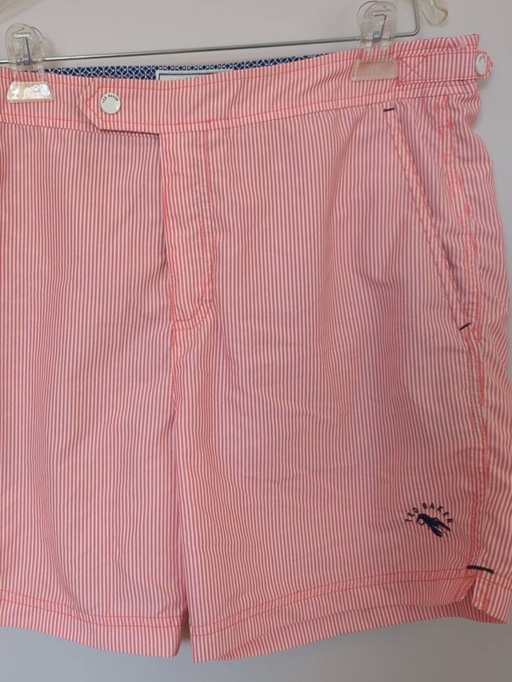 Ted Baker Men's Geswork Stripe Shorts Orange, Size 4/ US L